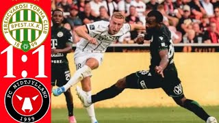 Highlights Ferencvaros vs fc midtjylland  11  Qualifications champions league 2024  goals [upl. by Rezzani268]