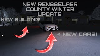 New Rensselaer County Winter Update 4 New Cars  New Car Wash Building Roblox [upl. by Gnourt]