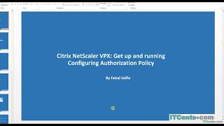 16Citrix NetScaler VPX SeriesConfiguring Authorization policy [upl. by Harberd]