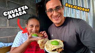 La mejor CHULETA ASADA con TORTILLAS hechas a mano por mi MAMÁ [upl. by Thackeray]