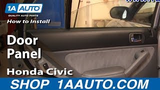 How to Remove Rear Door Panel 0105 Honda Civic [upl. by Nrol]