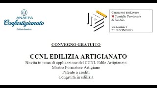 CCNL EDILIZIA ARTIGIANATO 19 luglio 2024 ore 900 [upl. by Elise541]