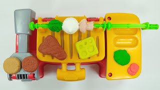 PlayDoh barbecue and hamburger Kitchen creations Toy food modeling clay [upl. by Dara]