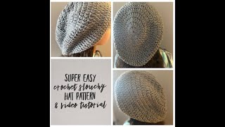 How to crochet a super easy slouchy hat  beginner friendly pattern [upl. by Sorips801]