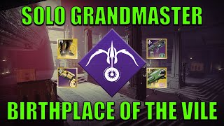 Solo Birthplace of the Vile Grandmaster Nightfall Platinum 1514 Void Hunter Destiny 2 [upl. by Pros]