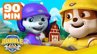 PAW Patrol Rubbles Monster Truck Rescue amp Mighty Pup Saves  90 Minute Compilation  Rubble amp Crew [upl. by Ailed]