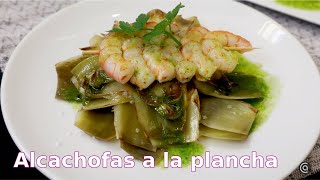 ALCACHOFAS a la PLANCHA con gambas  Cocina Abierta [upl. by Bevon649]