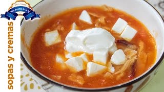 Receta sopa azteca fácil sopa de tortilla 💜💜💜 Las Recetas de Rosy [upl. by Akered]