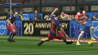 Granada VS Barcelona relatos miguel simón PES2016 [upl. by Akemahc]