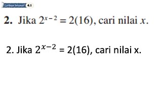 Latihan Intensif 41 No 2  Bab 4 Indeks Surd dan Logaritma  41 Hukum Indeks  Add Maths Form 4 [upl. by Arek355]
