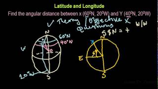 04 LONGITUDE AND LATITUDE  More Examples  Angular distance [upl. by Elga277]