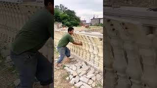 Mold removing process of castinplace square cement fence [upl. by Rochemont]