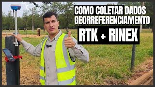 Como coletar dados RTK  RINEX simultaneamente para Georreferenciamento de Imoveis Rurais [upl. by Lanoil]