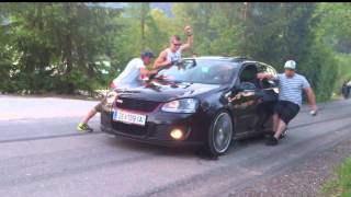 VW Golf GTI stock uphill burnout on 2nd gear [upl. by Savina23]