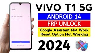 Vivo T1 5G V2141 Frp bypass 🚀 2024 Android 14 Without Pc [upl. by Orsino]