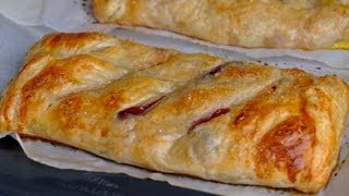 Super Simple Peach and Blackberry Strudel Recipe [upl. by Guise]