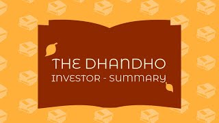 The Dhandho Investor  Book Summary [upl. by Ulani]