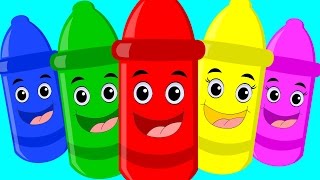 Five Little Crayons  Learn Colors  Nursery Rhymes  Kids Songs  Crayon Colors Song [upl. by Dean]