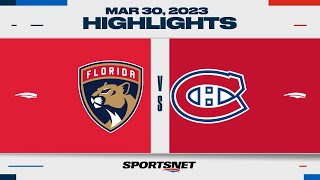 NHL Highlights  Panthers vs Canadiens  March 30 2023 [upl. by Herc]