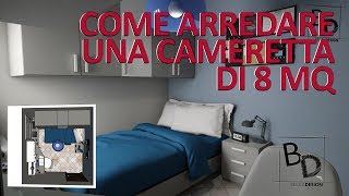 Come Arredare una CAMERETTA DI 8 MQ  Belula Design [upl. by Nosremaj]