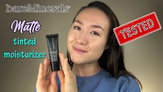 Bare Minerals MATTE Tinted Moisturizer SPF 30  WEAR TEST amp REVIEW [upl. by Lebanna]