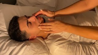 ASMR relaxing face and neck tracing with nailsscalp scratching minimum whisper [upl. by Weig165]