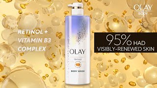 THE Body Wash for Smooth and Visibly Renewed Skin  Olay Retinol Body Wash [upl. by Pry]