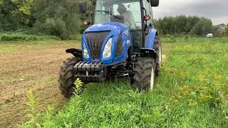 Mowing lawn  New Holland Boomer 45  Stark KMH 155 flail mower [upl. by Rondi]