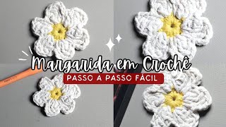 COMO FAZER MARGARIDA EM CROCHÊMARGARIDA EM CROCHÊ [upl. by Elocal]