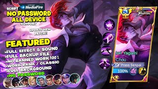 NEW Script Skin Chou KOF Iori Yagami No Password  Effect amp Voice  New Patch Mobile Legends [upl. by Auhsej]