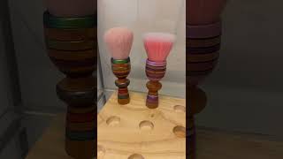 Super cute wooden makeup brushes turned and painted on the lathe woodworking woodturning makeup [upl. by Nilac]