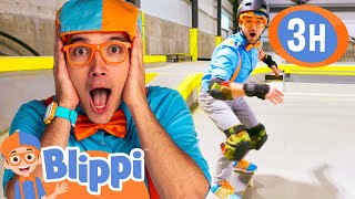 LEARN To SKATE With BLIPPI  More  Blippi and Meekah Best Friend Adventures [upl. by Stinson]