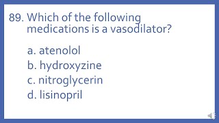 PTCB PTCE Practice Test Question 89  Vasodilator Medications Pharmacy Technician CPhT Test Prep [upl. by Ocirederf338]