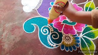 Pongal Pot Rangoli Designs 2023 🌷 Sankranthi Muggulu Designs 🌷 Peacock Rangoli Designs 🌷saptrangi [upl. by Allenotna]