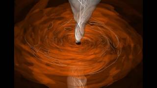 Black hole accretion disk simulation Disk jet and magnetic field [upl. by Pavyer355]