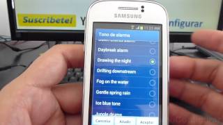 como cambiar tono alarma en samsung galaxy Young gt s6310 español Video Full HD [upl. by Hsirap524]