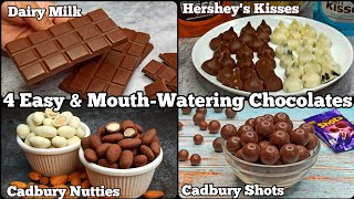 How to Make Your Favorite Chocolate Treats  Dairy Milk BarHersheys KissesCadbury Shots amp Nutties [upl. by Naejarual]