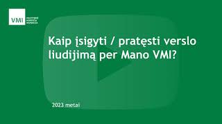 Kaip įsigyti  pratęsti verslo liudijimą per Mano VMI [upl. by Siegel]