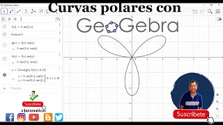 Gráfica de ecuaciones polares en Geogebra [upl. by Yddor]