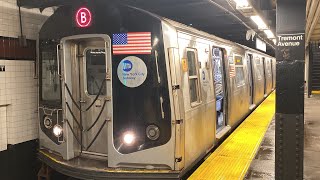 EXTREMELY RARE MTA NYCT Bedford Park Boulevard Bound R160 B Train at Tremont Avenue [upl. by Sonnie363]