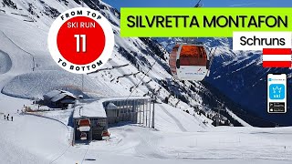 Silvretta Montafon Austria  ski run 11  Schruns from top to bottom [upl. by Remat278]