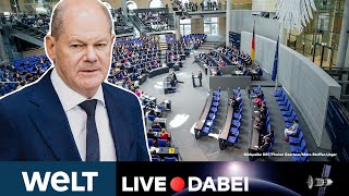 BUNDESTAG Kanzler Scholz gibt eine Regierungserklärung zur Lage in Israel ab  WELT Live dabei [upl. by Terti]