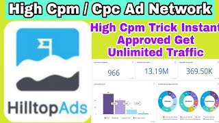 Hilltopads High Cpm Ad Network Bloggers Instant Approved Trick Google Adsense Alternative adsnetwork [upl. by Anilef]