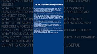 Azure AD Interview Questions cloudengineer azuread [upl. by Ikcaj]