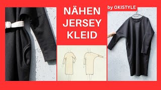 Jersey Kleid mit Dolmanärmel nachgenäht [upl. by Alegnatal980]