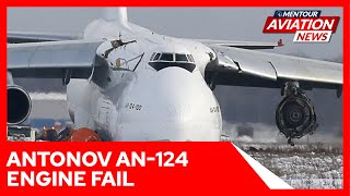 Antonov AN124 Engine Failure and runway excursion in Novosibirsk 13112020 [upl. by Lessirg]