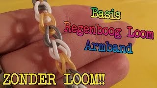 Diy Hoe Maak Je Een Basis Regenboog Loom Armband Zonder Loom [upl. by Laemaj]