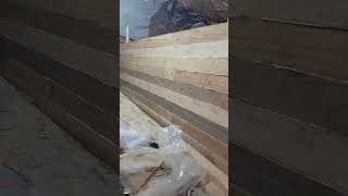 Pallet bed headboard work in progress palletskenya carpentry woodpalletbusiness woodwork 254 [upl. by Adnoral]