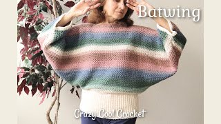 Crochet Batwing Sweater  EASY [upl. by Carter282]