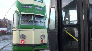 Blackpool Trams  Centenary 643s final departure [upl. by Lukash]